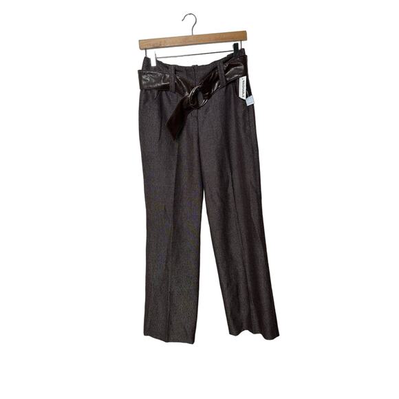 Larry Levine Brown Wide Leg Trouser Pants Womens 6 Office Siren Career Work - Picture 1 of 12